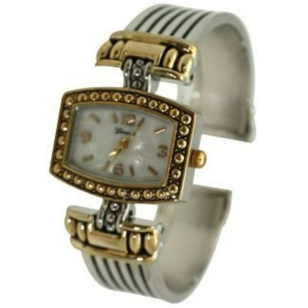 Two Tone Two Tone Detailed Bangle Women Watch